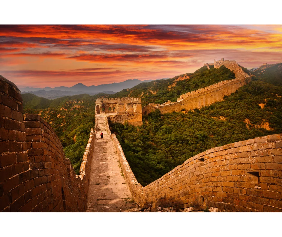 Sunset at Great Wall of China