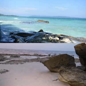 Kalapathar beach black rocks