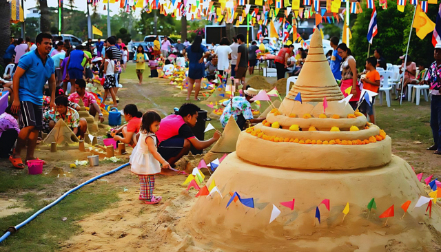 Songkran-Sand Pagodas